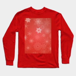 Snowflakes red Long Sleeve T-Shirt